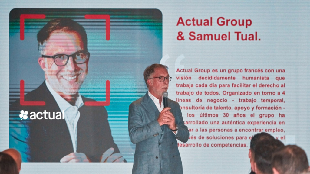Légende : Intervention de Samuel TUAL, Président du groupe Actual et Vice-Président et Trésorier du MEDEF